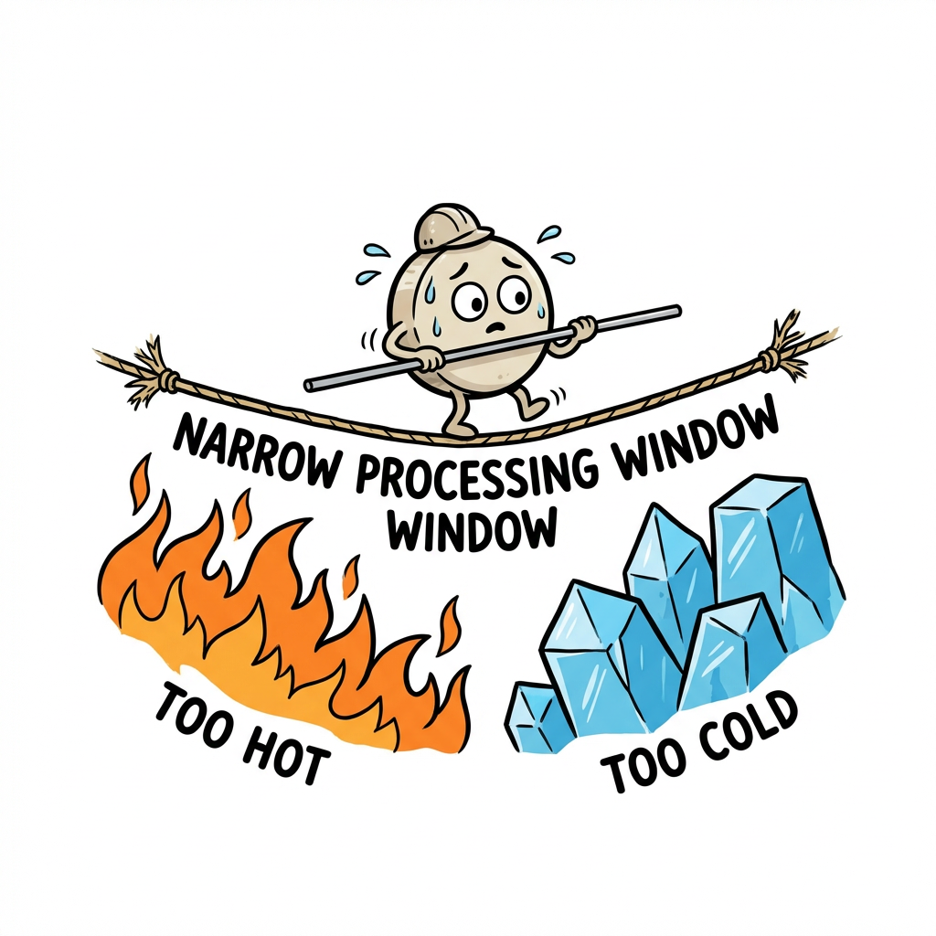 Abstract illustration showing process sensitivity factors in PVC pipe extrusion