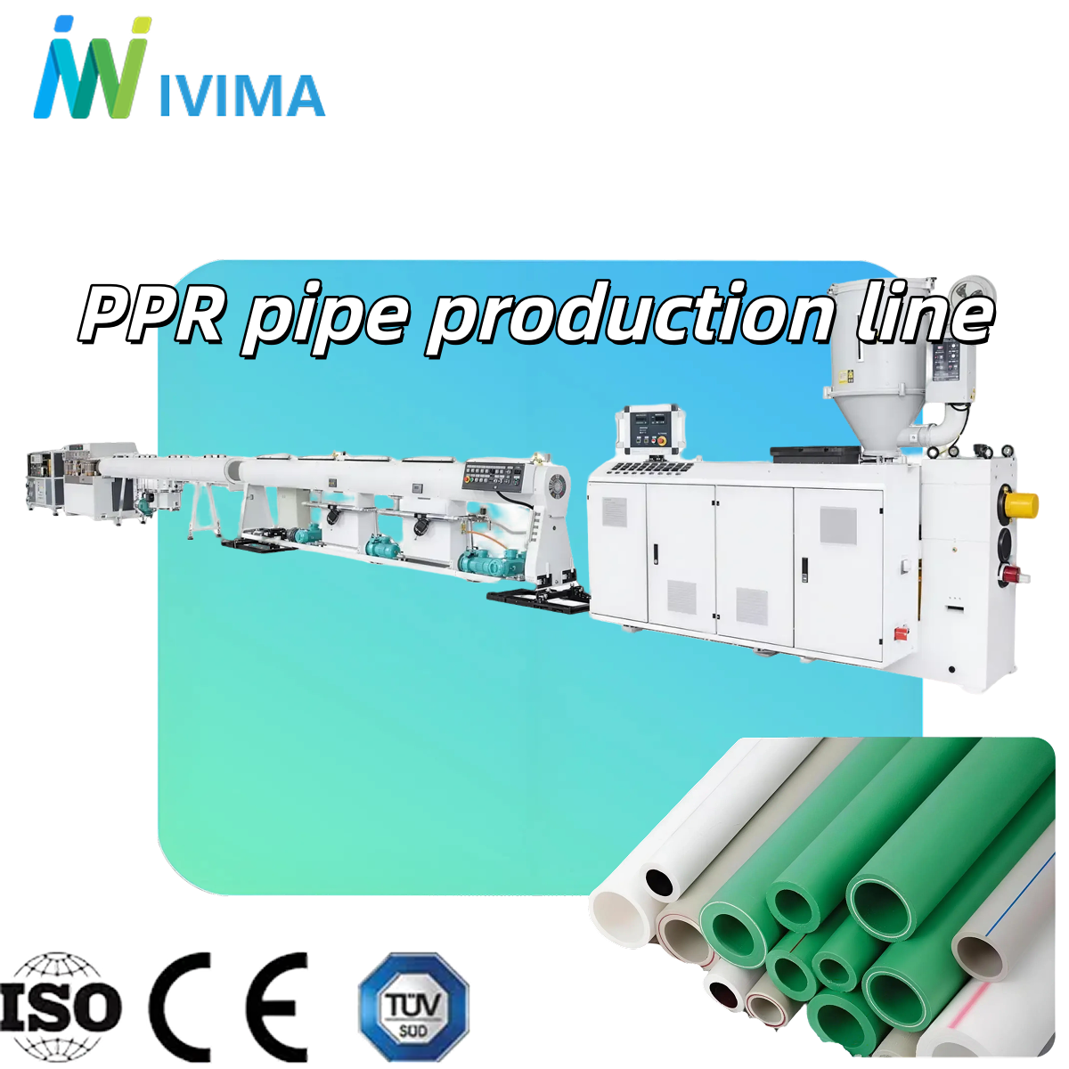 ppr pipe production line with extruder vacuum calibration haul off and cutting units