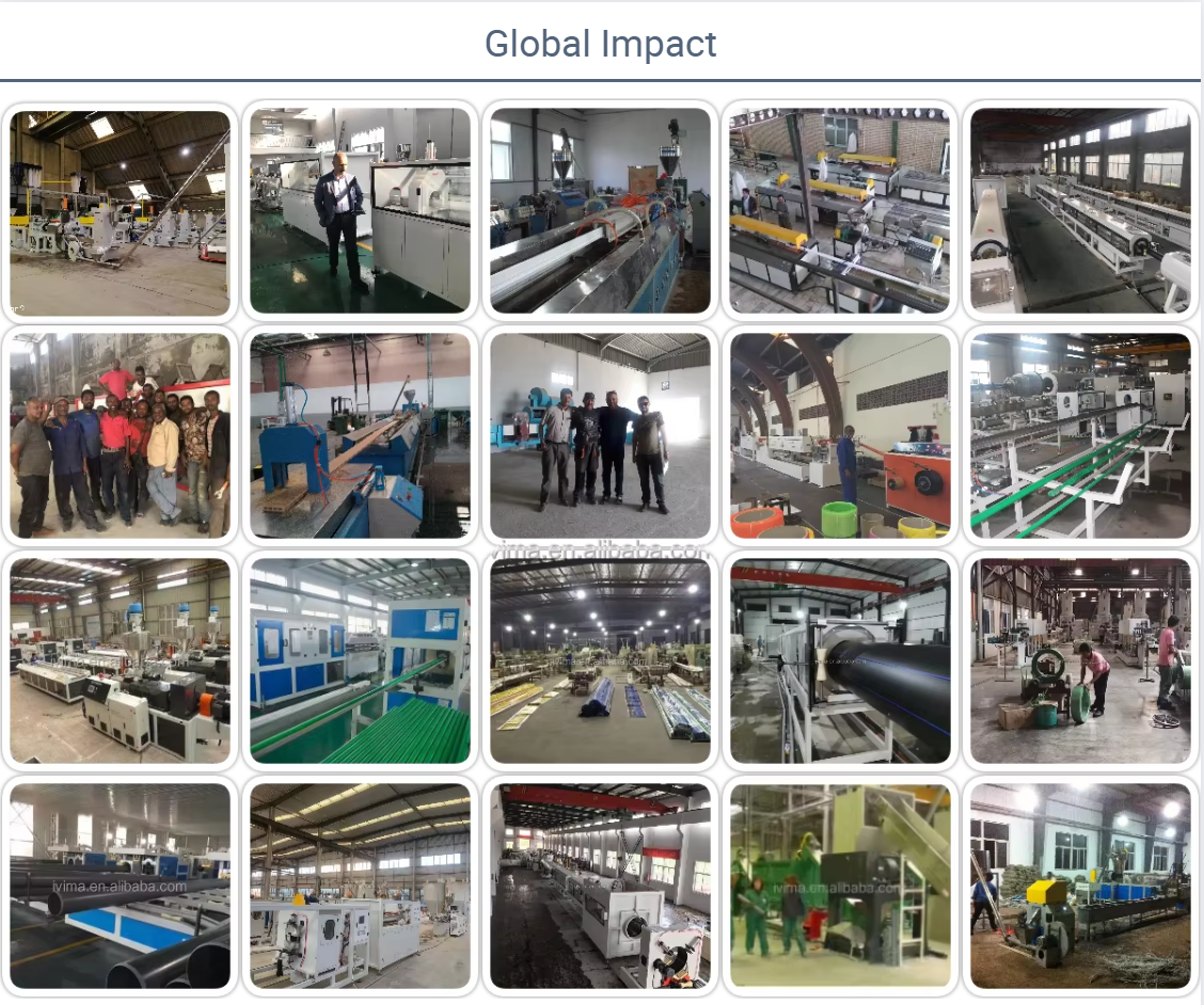 International installation projects of plastic production lines across industrial facilities and customer factories worldwide