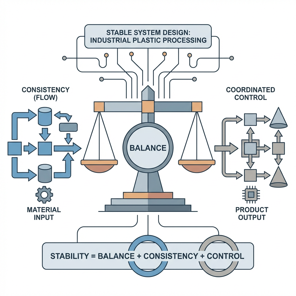 Abstract engineering diagram illustrating stable system design principles