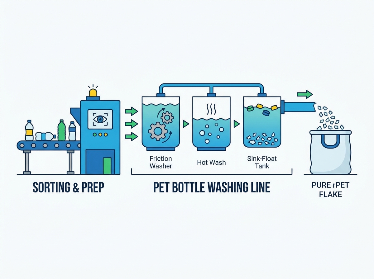 Industrial Plastic Recycling Equipment Setup